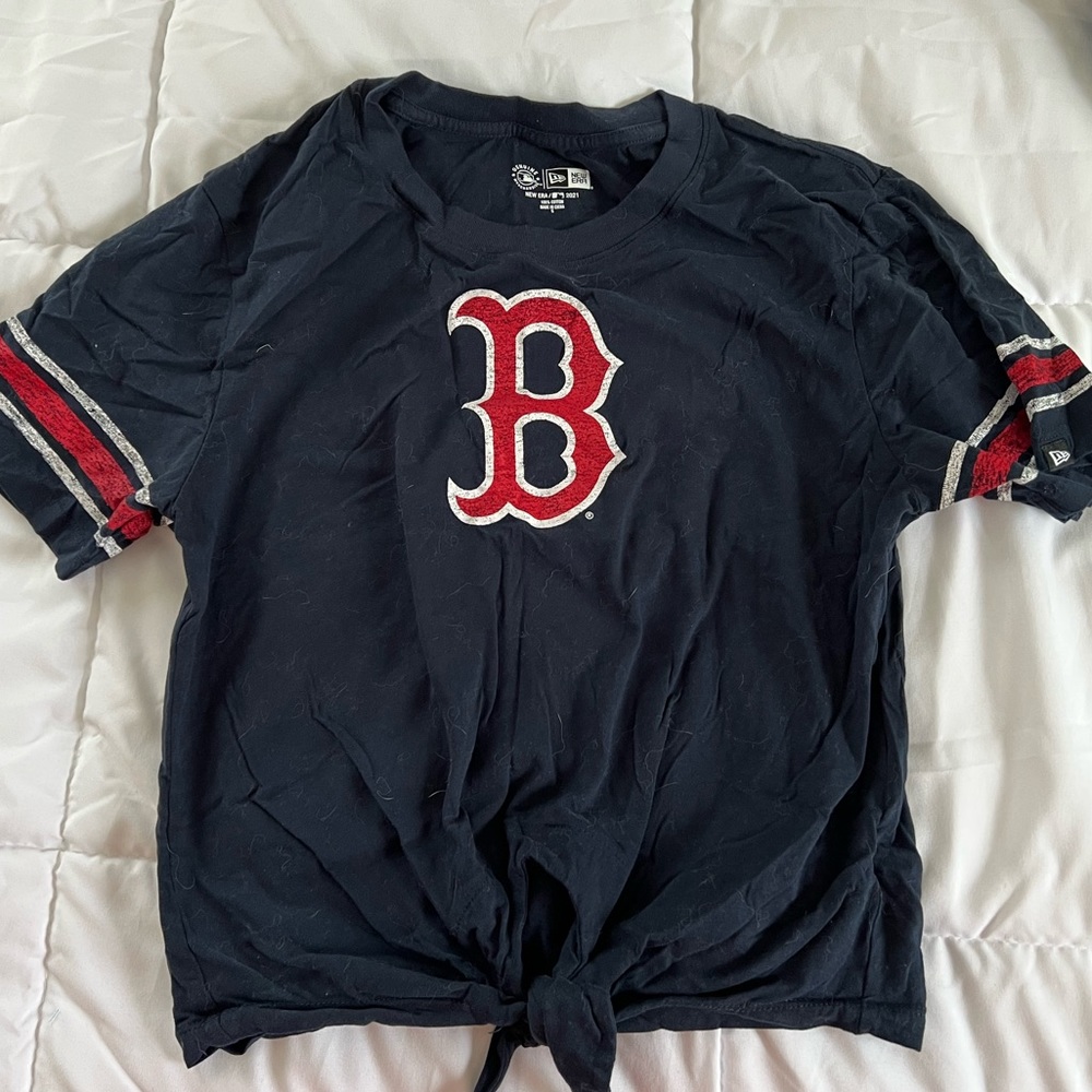 Boston Red Sox Short Sleeve T Shirt | Tie Front | Size: Small | Brand: New Era - Picture 1 of 2